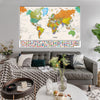 Weltkarte mit Nationalflaggen/ Personalisiertes Atlas/ Poster Vintage