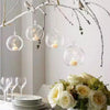 Teelichthalter zum Aufhängen/ Kerzenhalter aus Glas/ halb offene Glaskugel für Deko-Zwecke/ Weihnachtsbaumschmuck aus Glas
