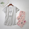 Zweiteiliger Damen Pyjama mit Kurzarm/ lässige Homewear mit hübschen Print