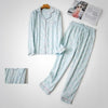Klassischer Damen Pyjama mit All-Over-Print aus Baumwolle
