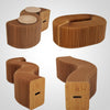 Moderne Akkordeon Bank / ausziehbare Sitzbank aus Pappe