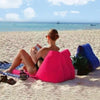 Strandmatte mit Rückenlehne / Faltbare liege mit aufblasbarer Lehne