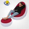Aufblasbarer Sitzsack mit Hocker / Luft-Sessel mit Sitzpuff