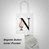Tote Bag Baumwolle / Bookbag mit Buchstaben / Personalisierte Leinentasche