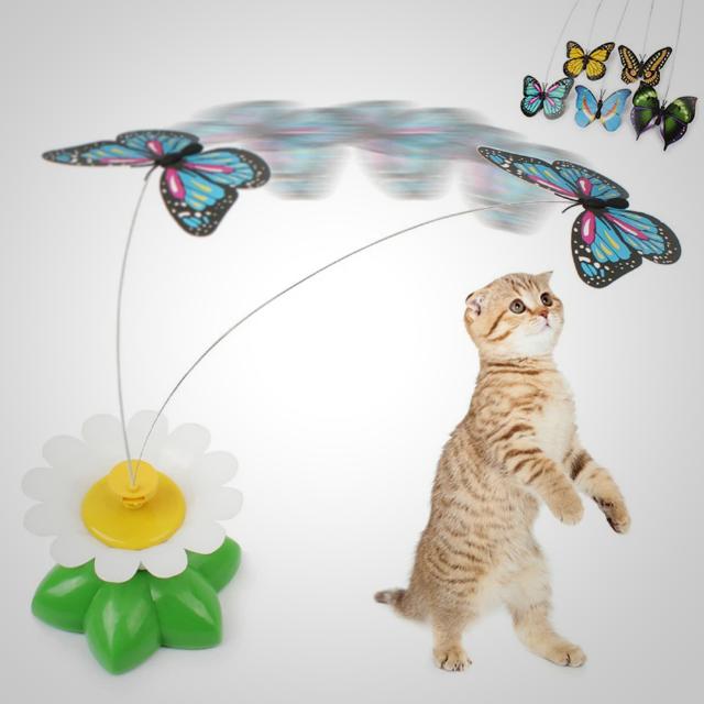 Katzenspielzeug Schmetterling/ Elektrisch rotierender Vogel/Stahldraht